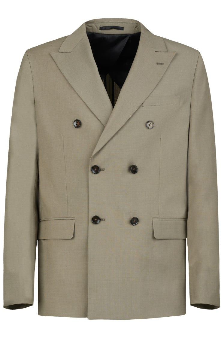 Gazzarrini X Michele Franzese Beige Wool Blend Suit With Double-Breasted Blazer