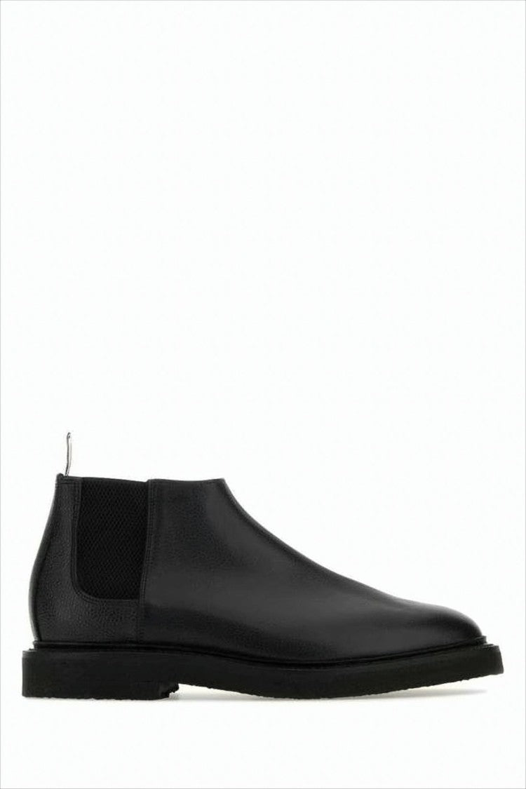 Thom Browne Black Leather Chelsea Boots