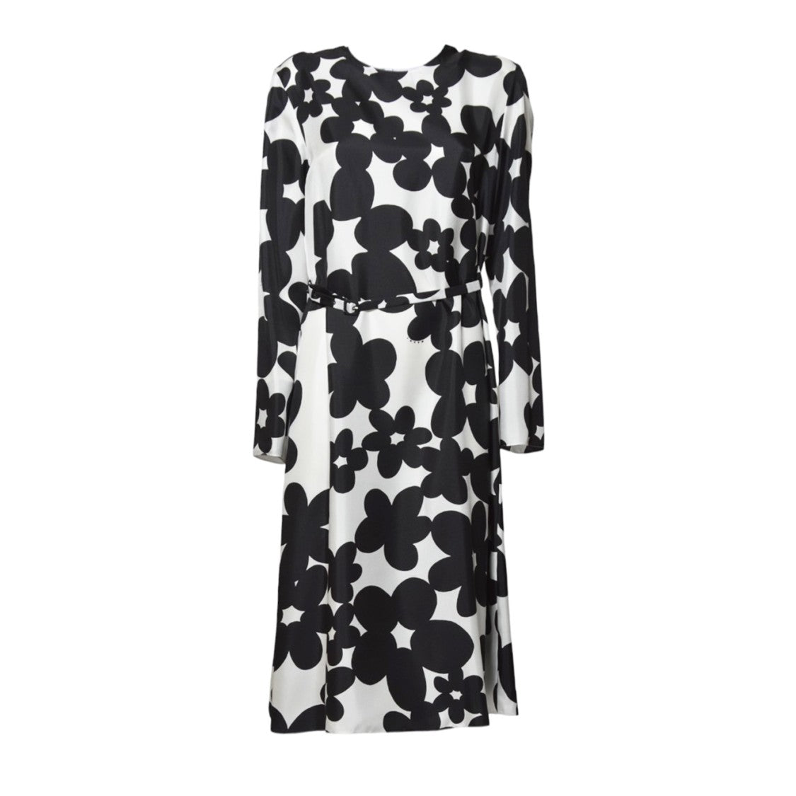 Marni Black Silk Twill Midi Dress