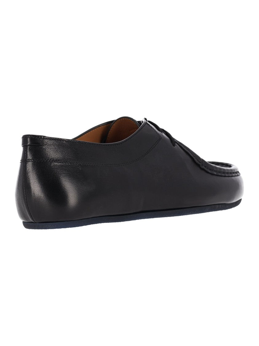 Jil Sander Black Hood Calfskin Flat Shoes