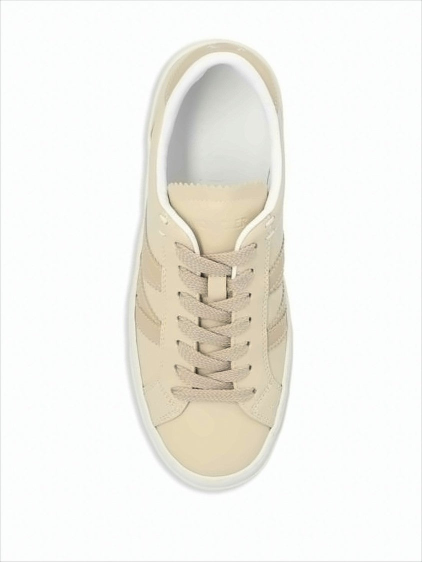 Moncler Smooth Calf Leather Low-Top Sneakers With Tonal Stripes