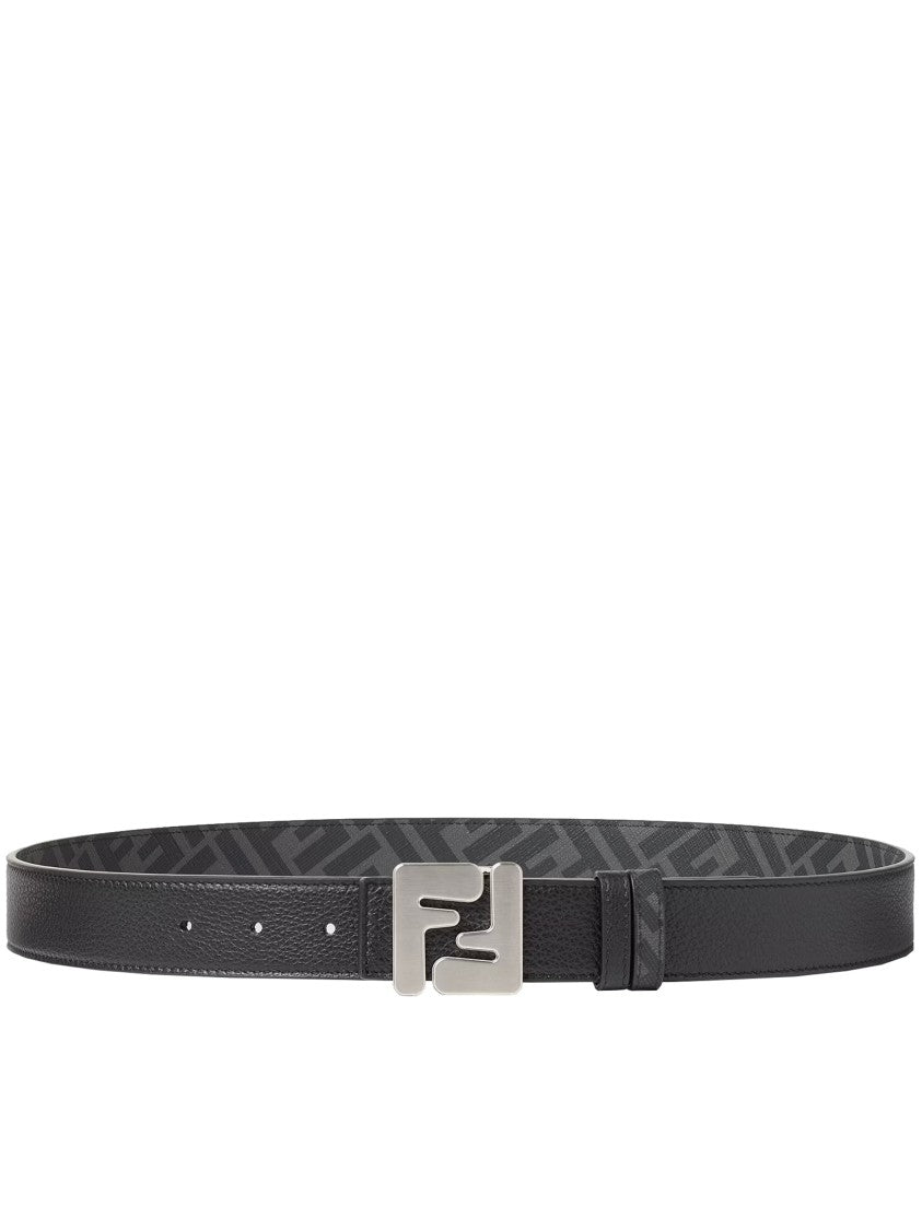 Fendi Ff Rev Reversible Textured Leather Belt