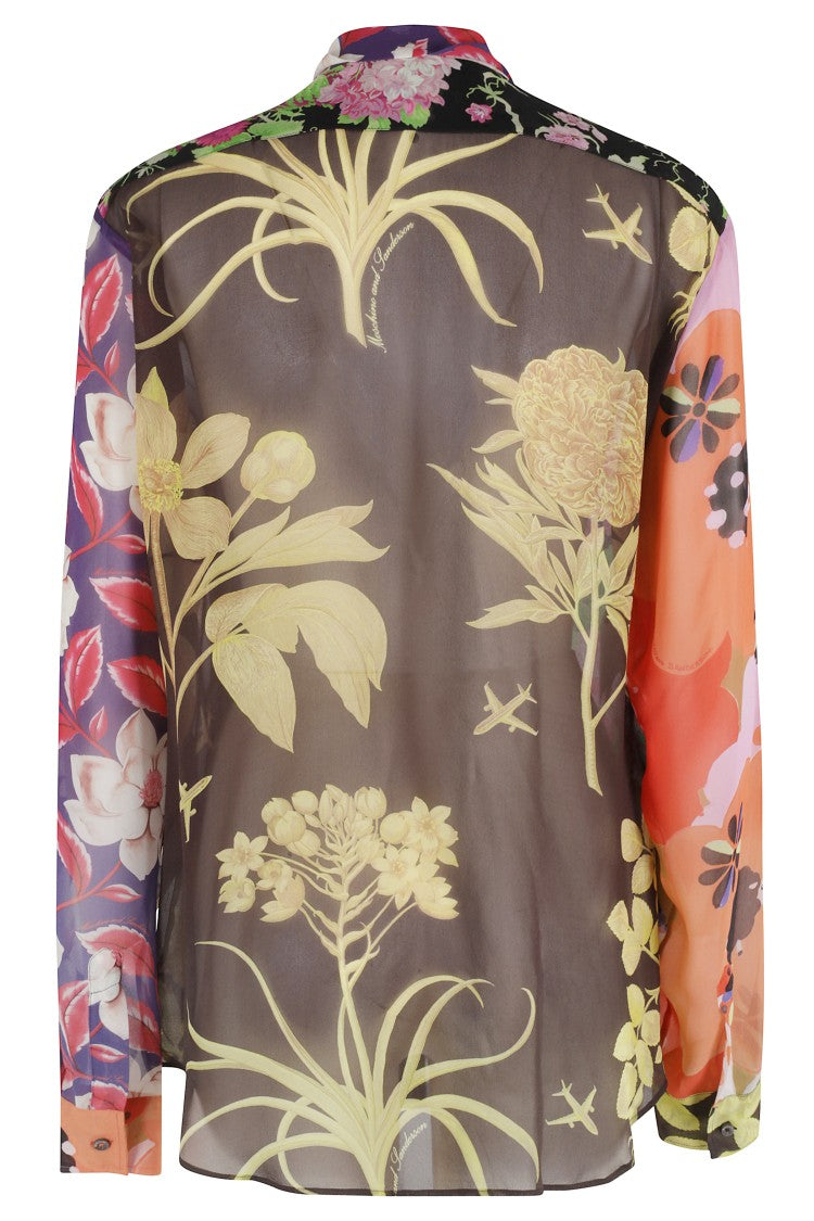 Moschino Multicolor Floral Pattern Silk Blouse