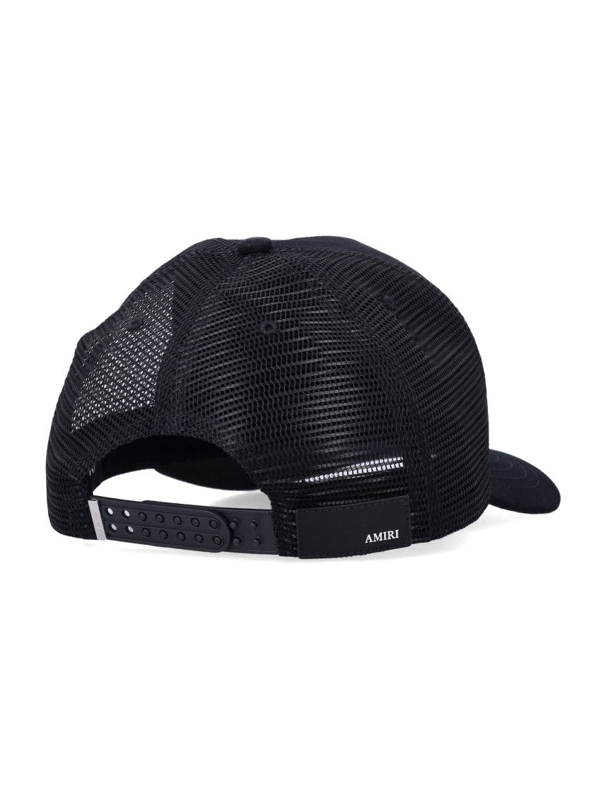 Amiri Black Ma Logo Trucker Hat Embroidered Hat