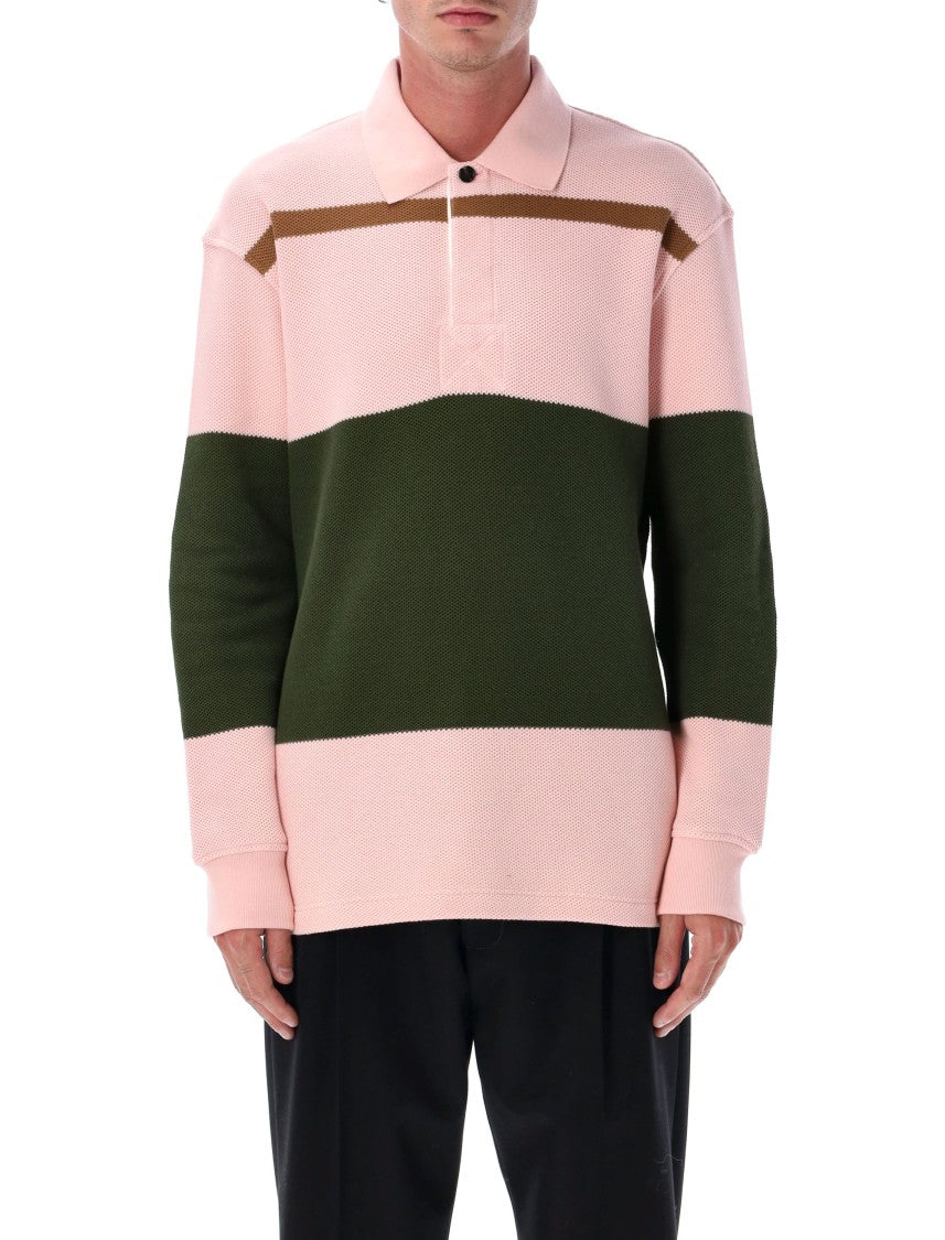 Bottega Veneta Striped Cotton Piqué Polo Sweater