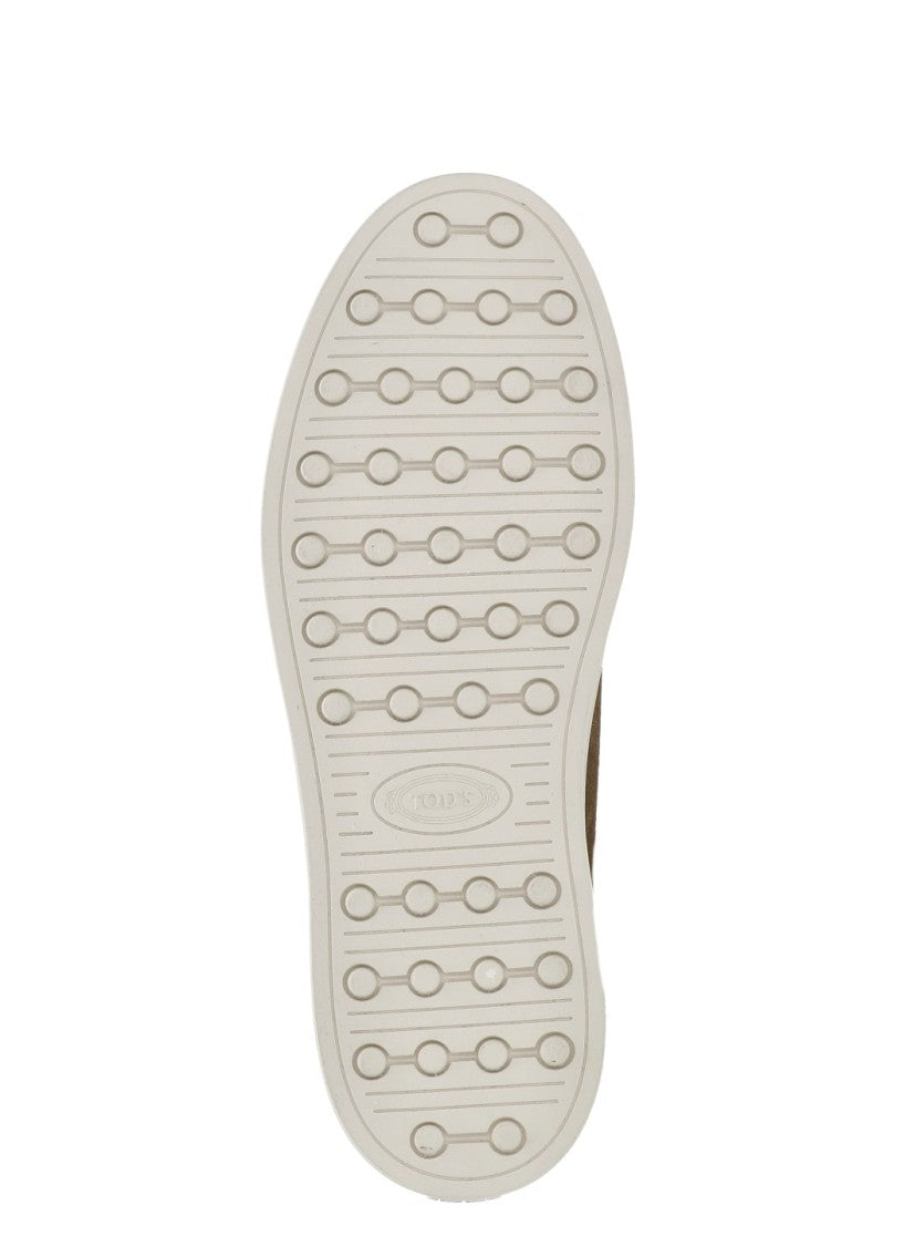 Tod's Brown Suede Rear Relief Logo Sneakers