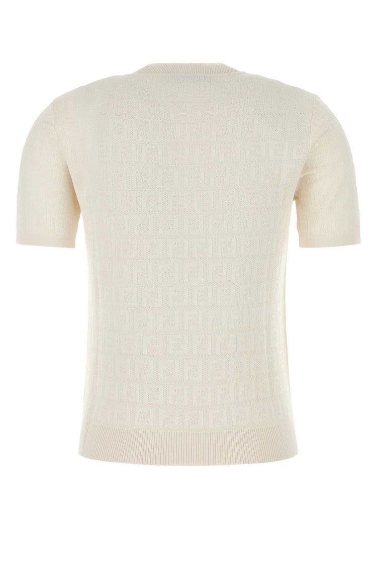 Fendi Ivory Cotton Blend Sweater