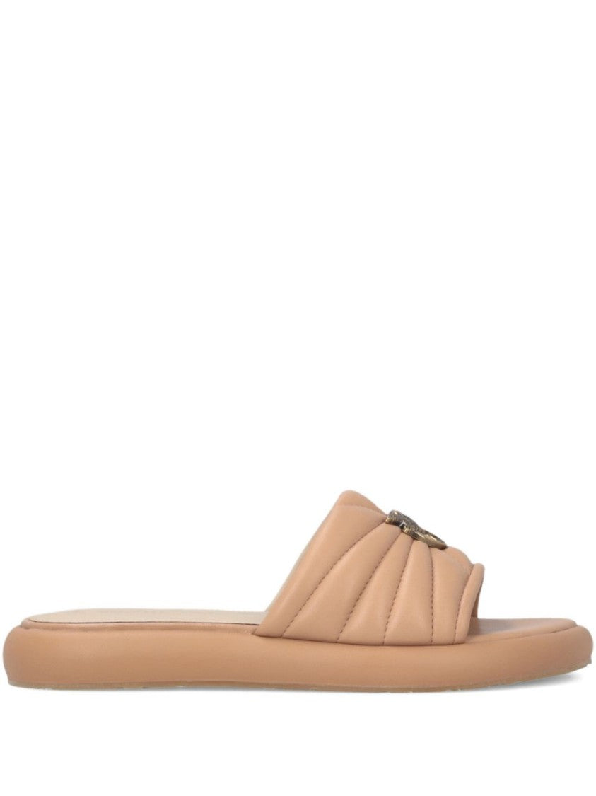 Pinko Blush Pink Quilted Flat Sandals