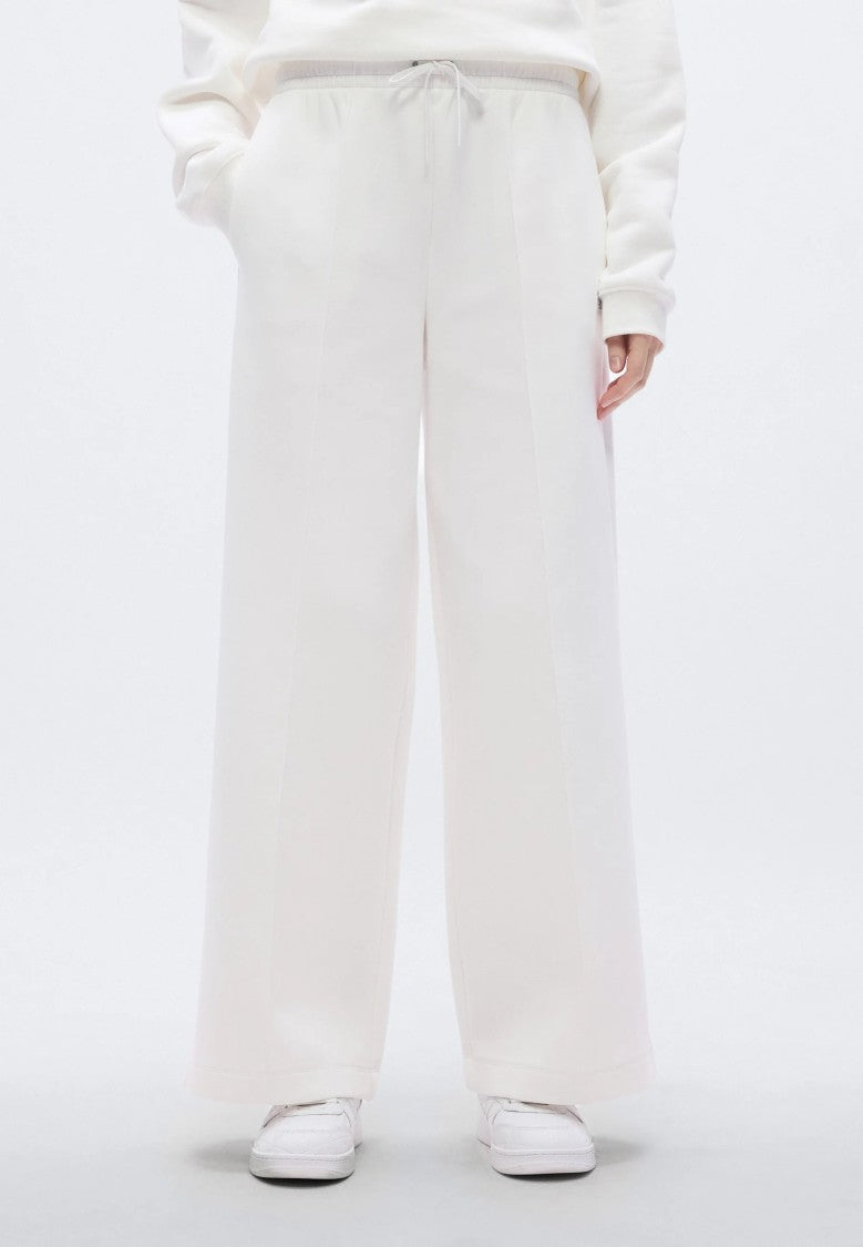 Lacoste White Wide-Leg Jersey Sweatpants