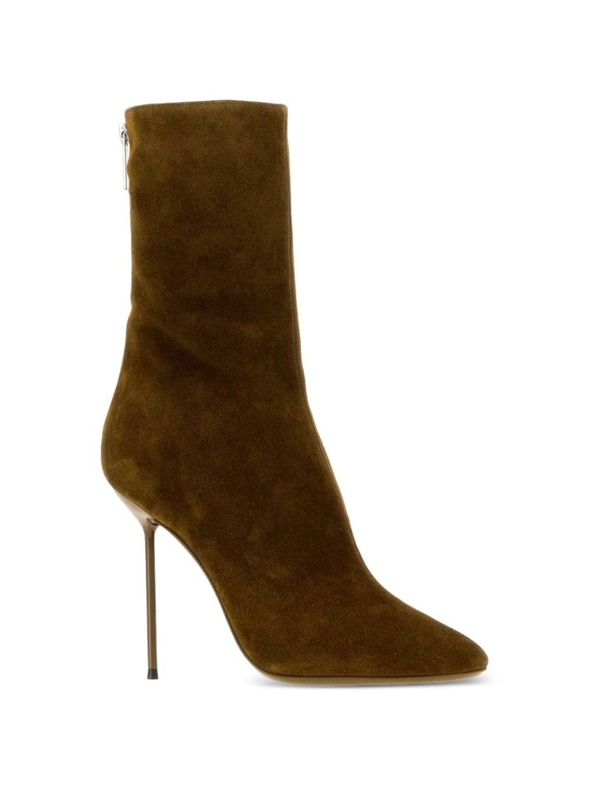 Paris Texas Pointed-Toe Silk-Nylon Stiletto Boots