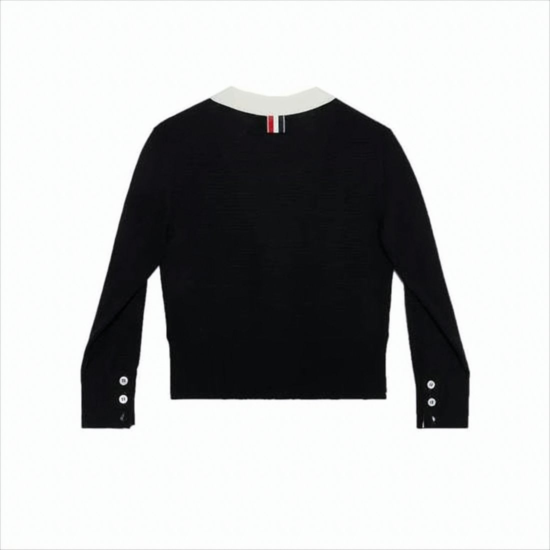 Thom Browne V-Neck Wool Cardigan With Contrasting Trim