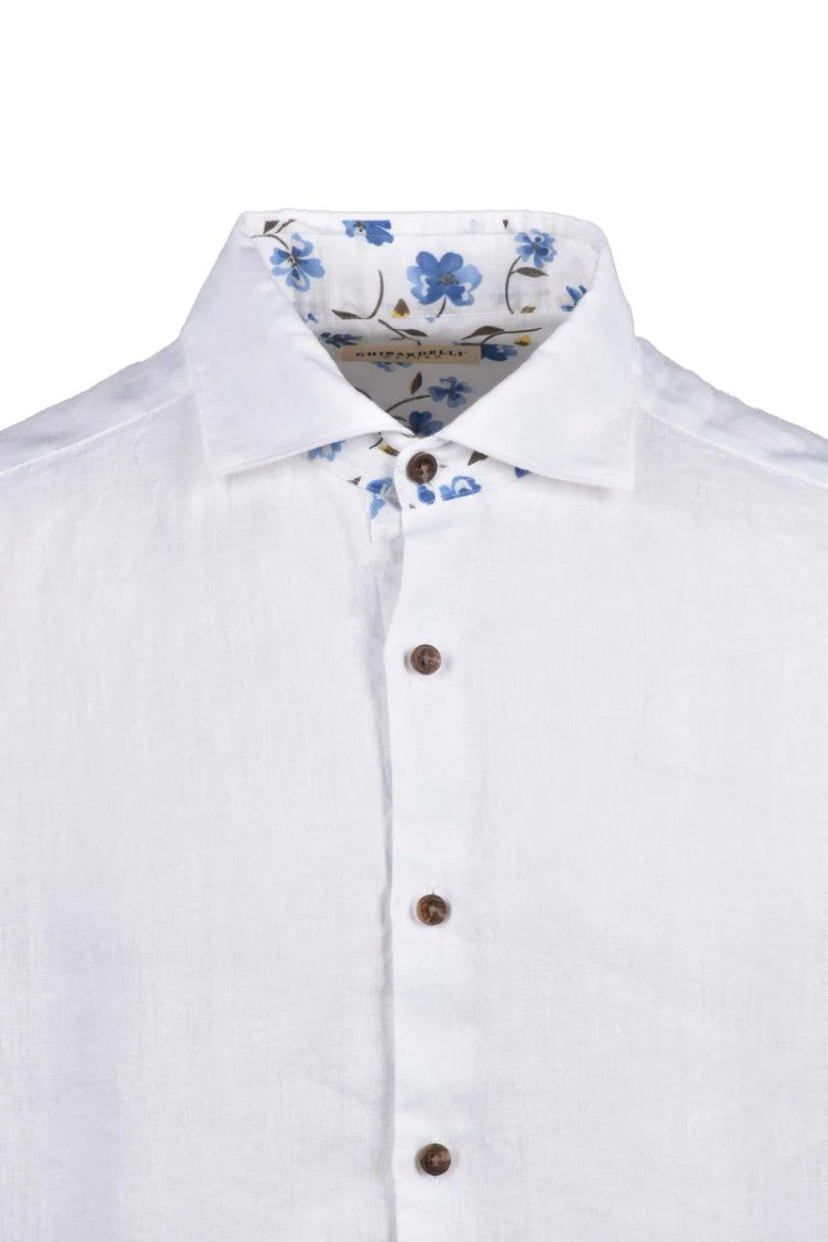Ghirardelli White Linen Men's Linen Shirt