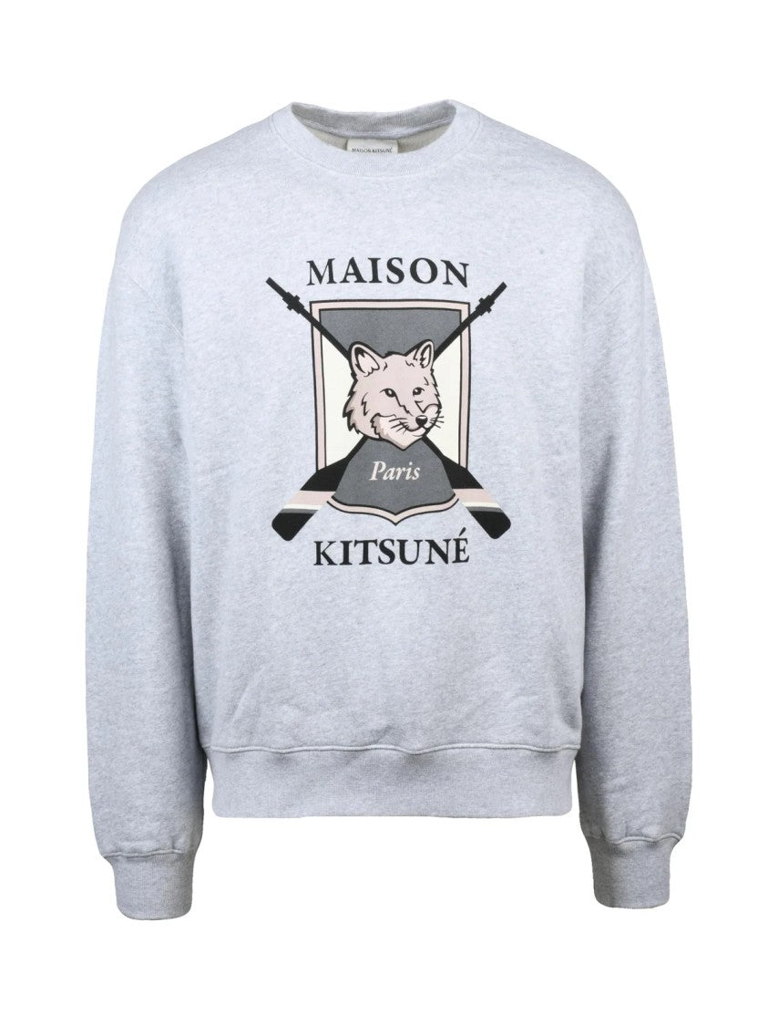 Maison Kitsuné Grey Cotton Graphic Sweatshirt