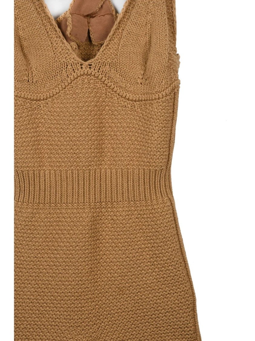 Max Mara Beige Cotton Tricot Jumpsuit