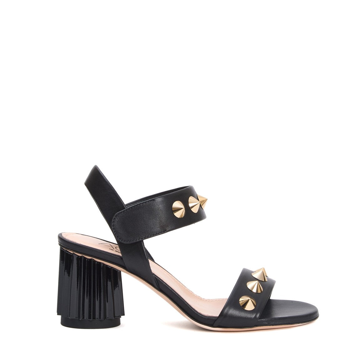 Agl Black Leather Sandals With Studded Straps