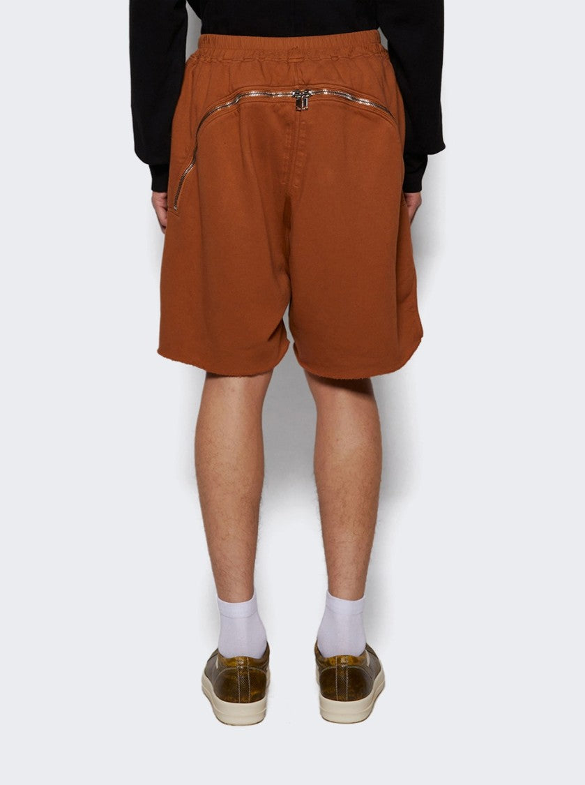 Drkshdw By Rick Owens Long Boxers Butt Zip Shorts Orange