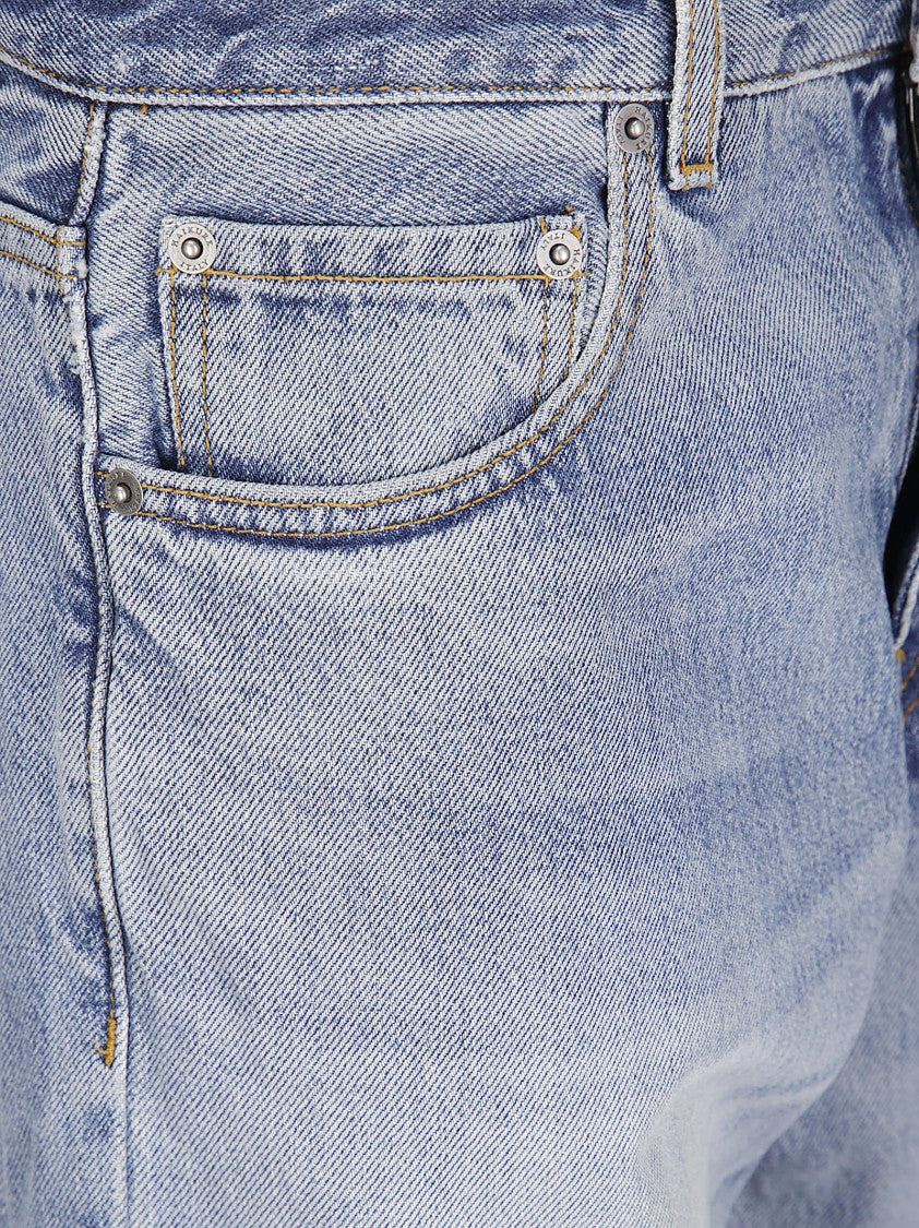 Haikure Light Wash Straight-Leg Five-Pocket Jeans