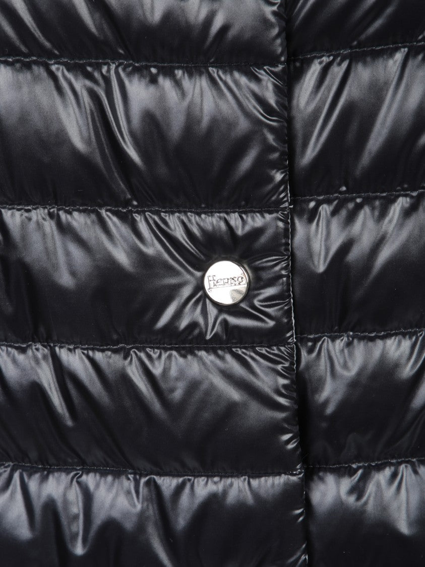 Herno Reversible Ultralight Nylon Cape With Quilted Design