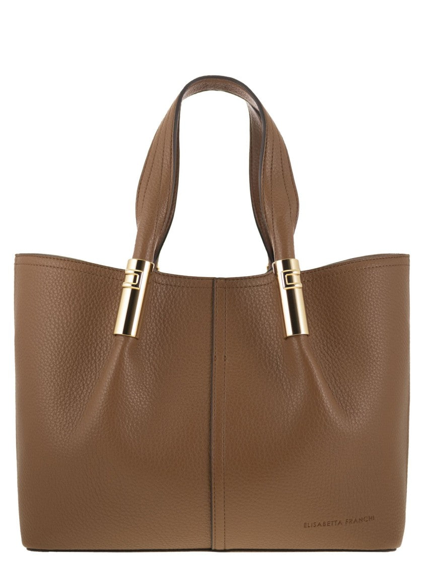 Elisabetta Franchi Medium Tote Bag With Logo Details