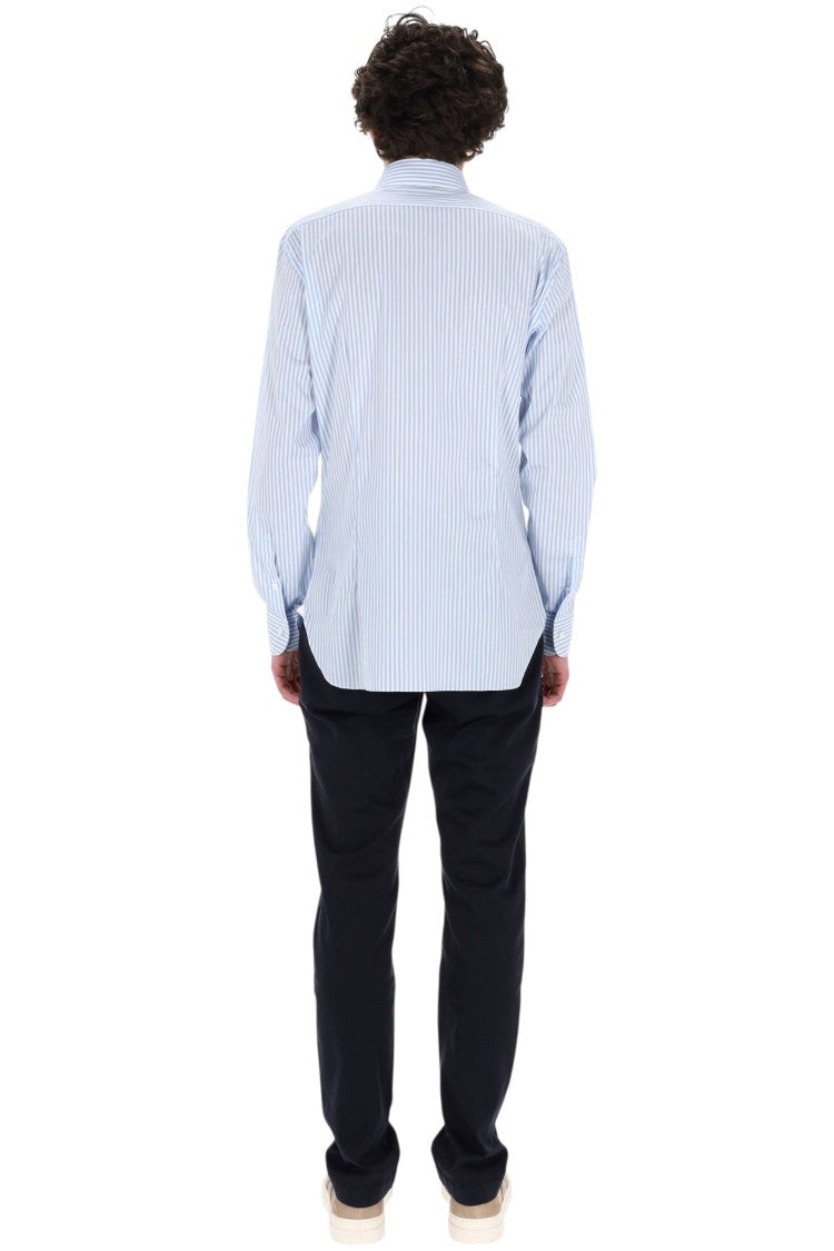 Barba Black Label Striped Stretch Cotton Shirt