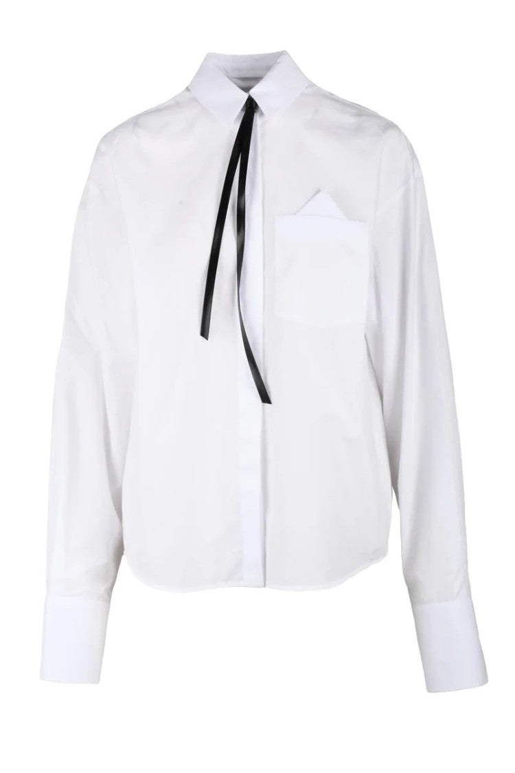 Sportmax Chalk White Removable Strap Cotton Shirt