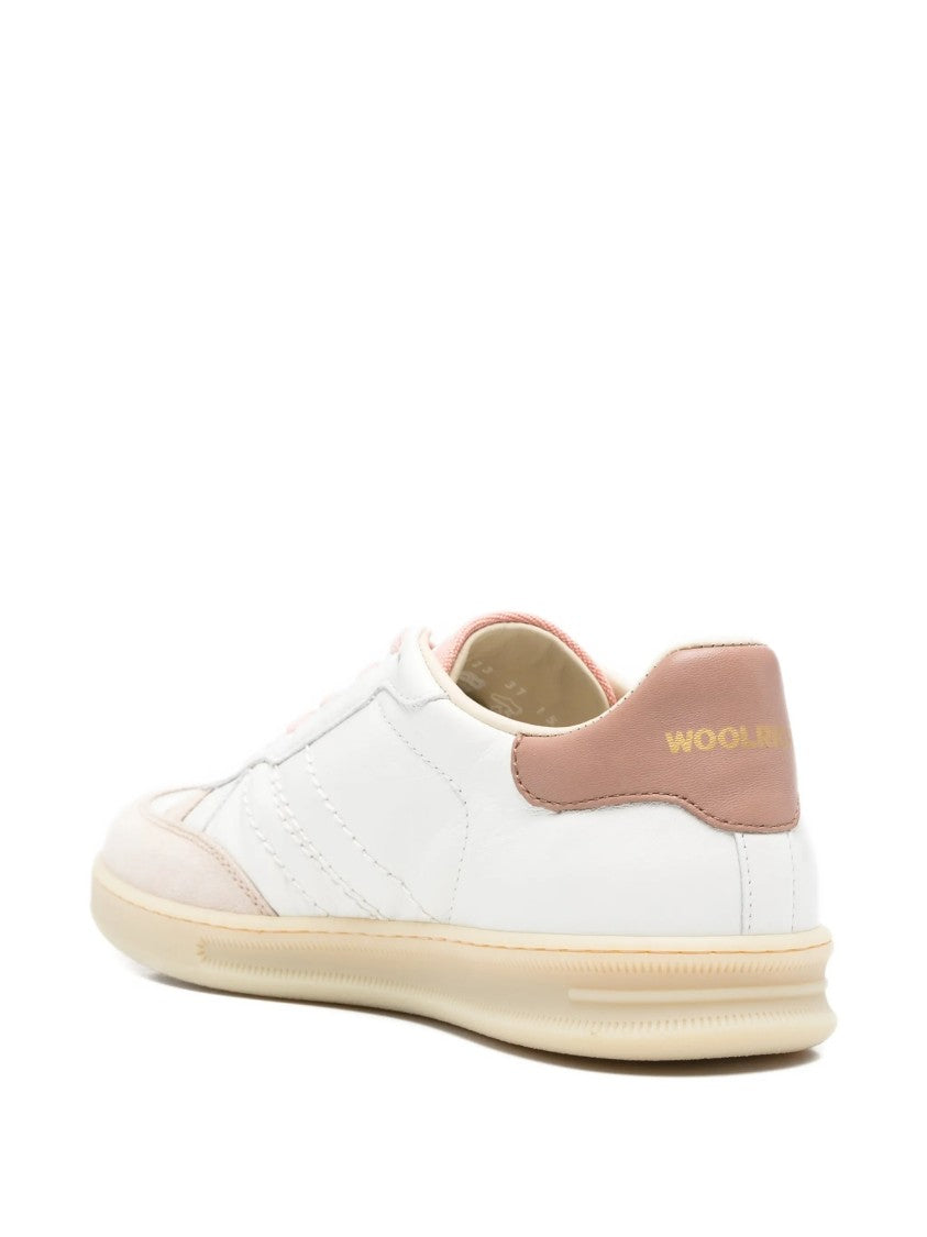 Woolrich White Double U.T Cracked Calf Sneakers