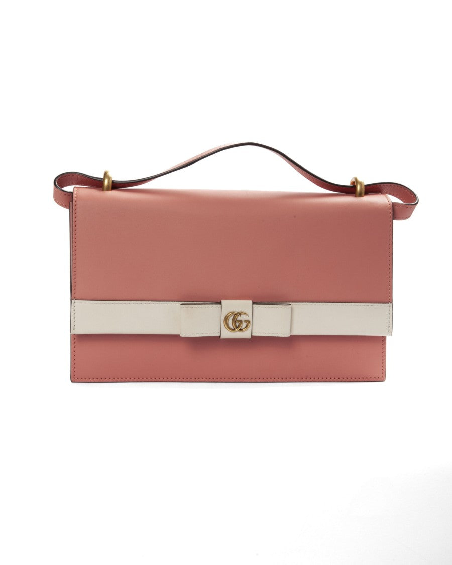 Gucci Gg Marmont Small Ribbon Clutch In Pink