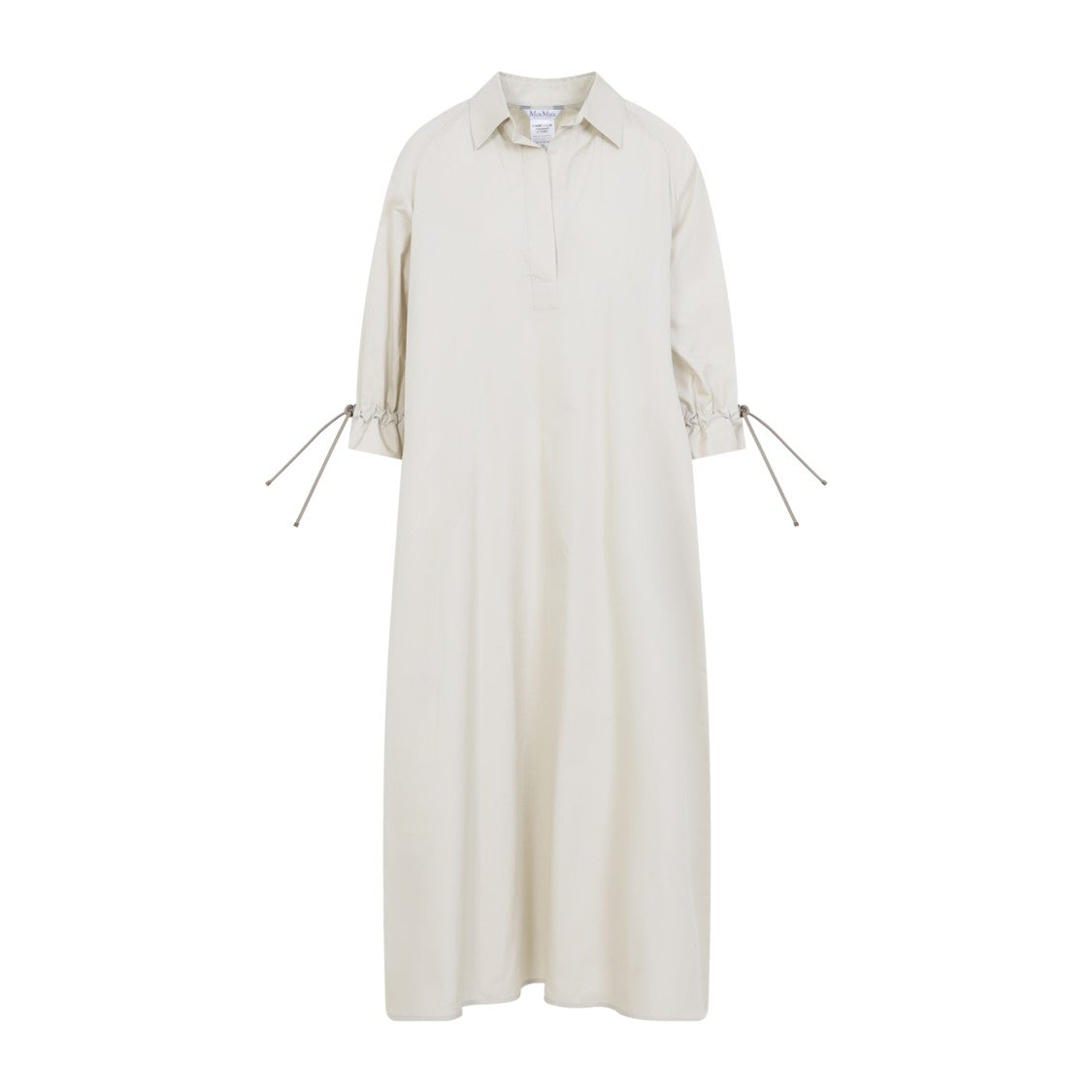 Max Mara Loose-Fitting Cotton Midi Dress With Collared Neckline