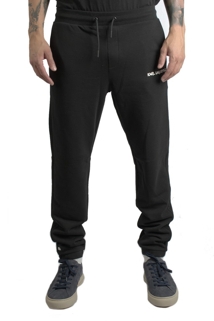 Karl Lagerfeld Black Cotton Sweatpants