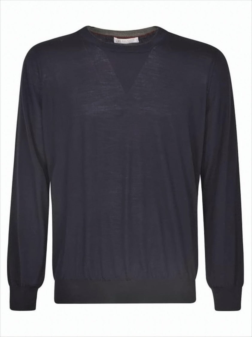 Brunello Cucinelli Fine Knit Crew Neck Sweater In Luxurious Materials