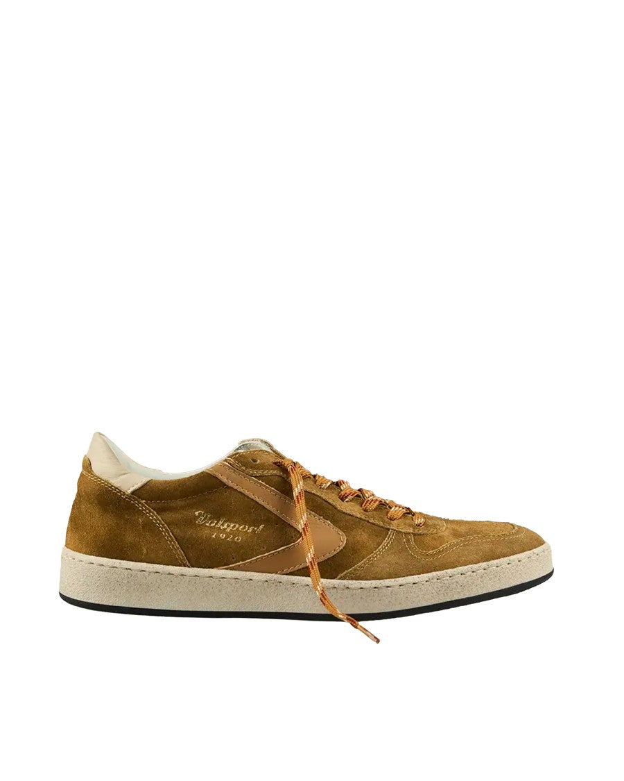Valsport Davis Cognac Low-Top Suede Leather Sneakers