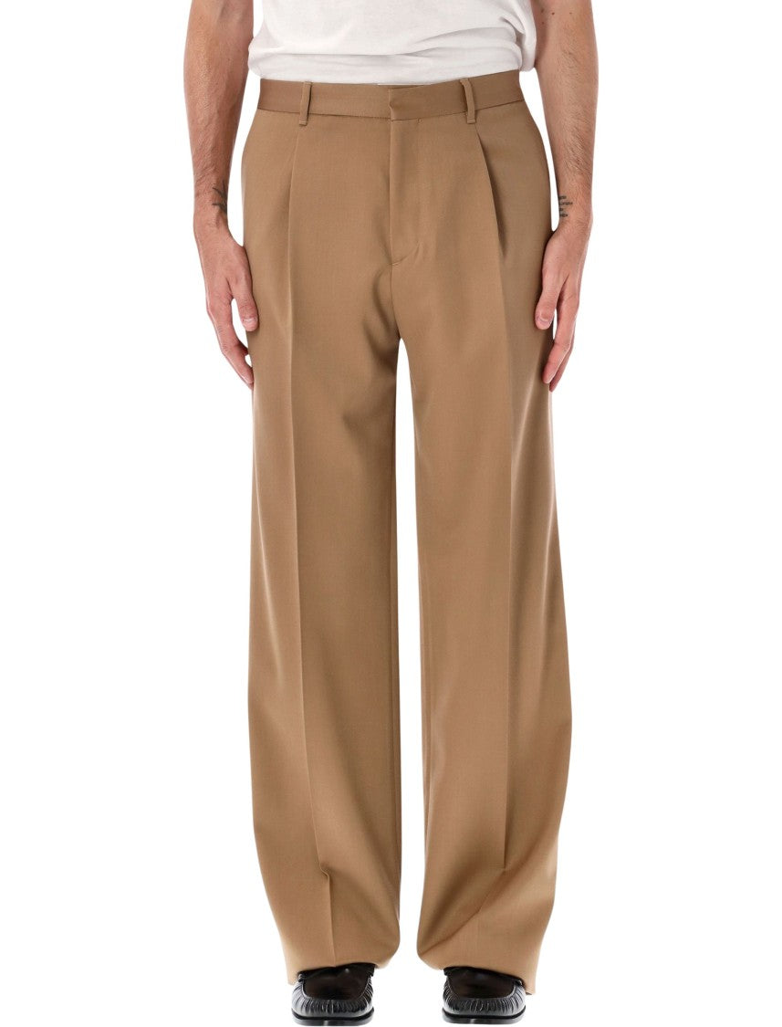 Lardini Migio Single-Pleat Wool Gabardine Formal Pants