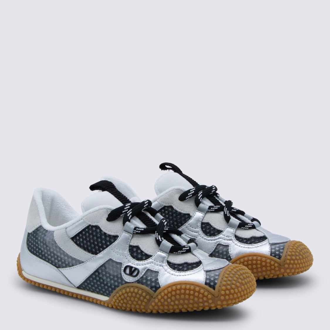 Valentino Garavani Sporty Design Sneakers With Black Mesh Accents