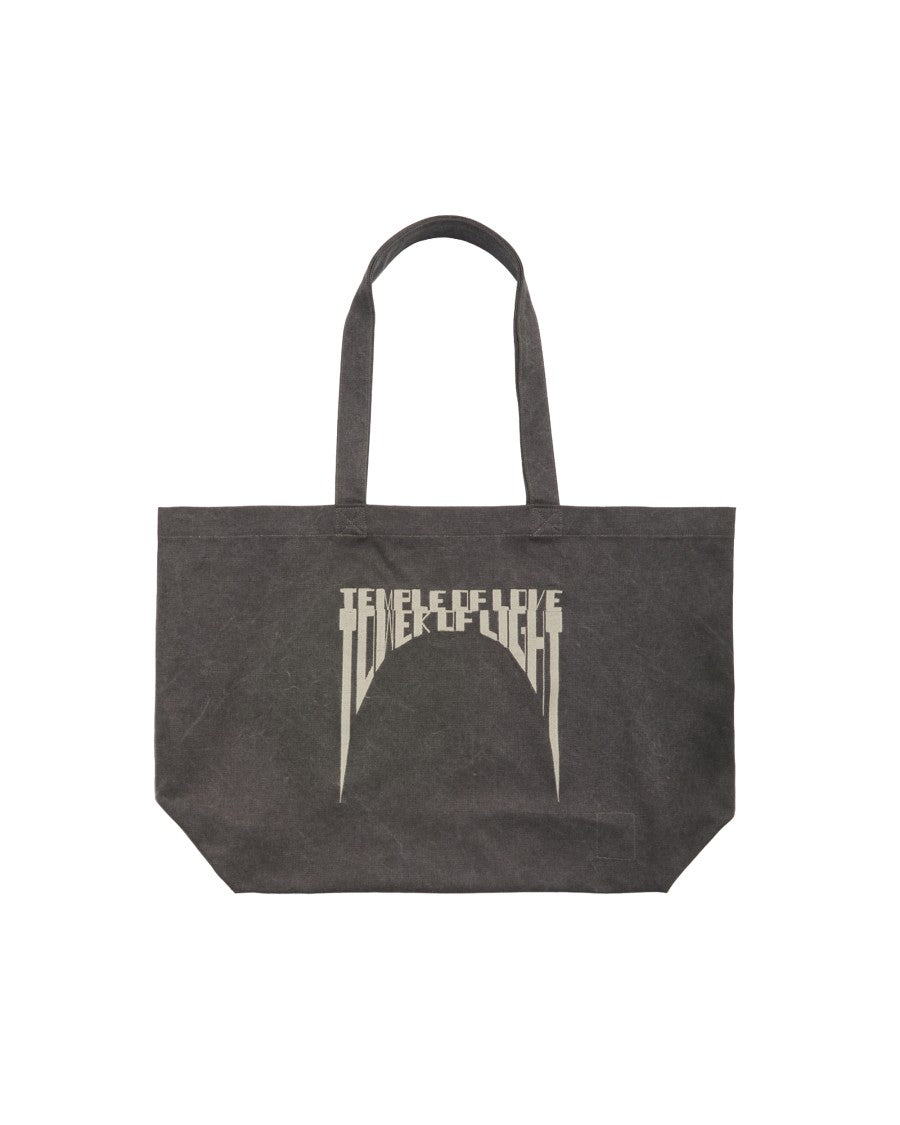 Drkshdw By Rick Owens Cotton Canvas Tote Bag With Pearl-Toned Graphic