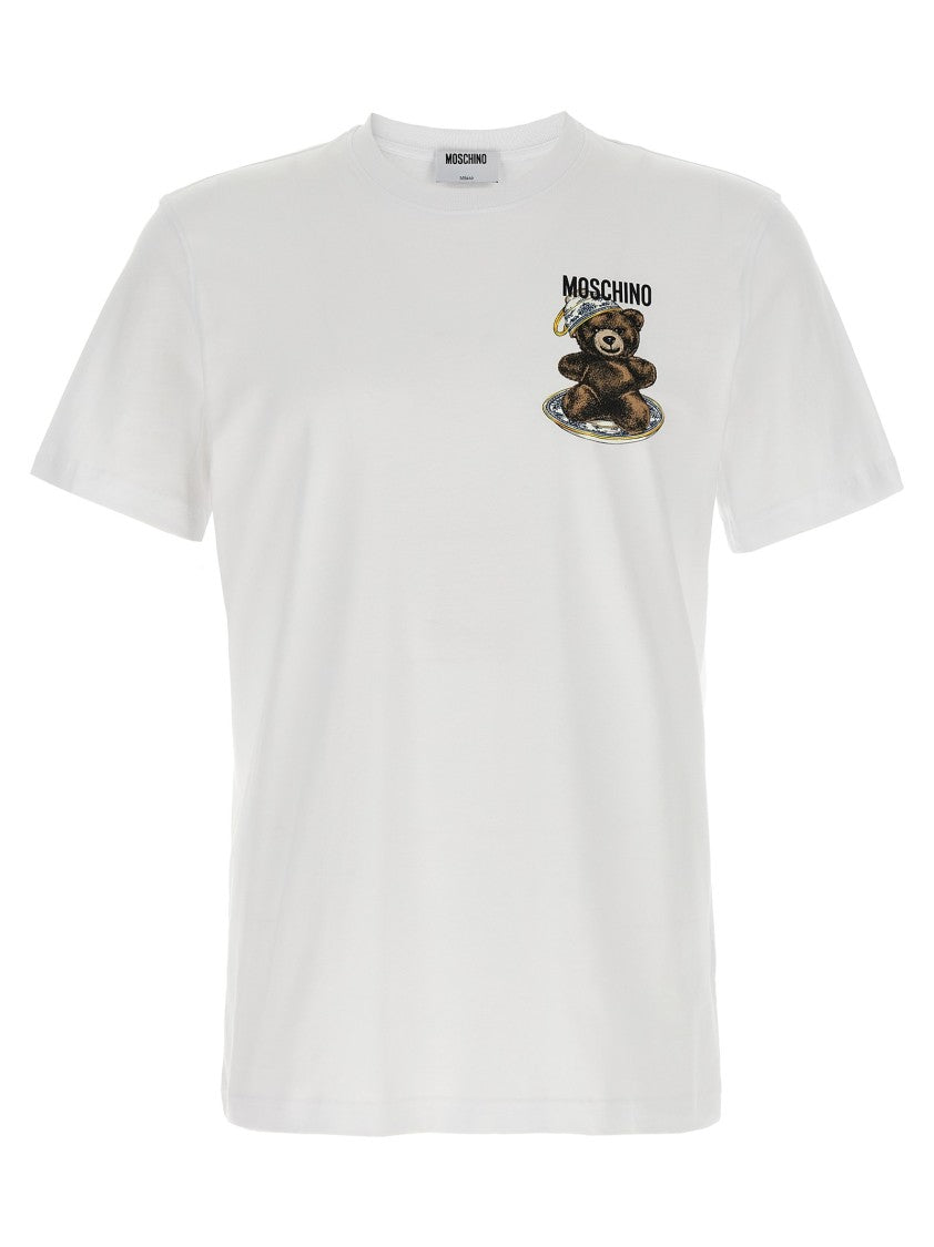 Moschino Playful Bear Logo Printed Organic Cotton T-Shirt