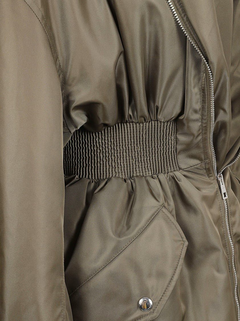 Givenchy Olive Green Shawl Collar Jacket With Two-Way Zip