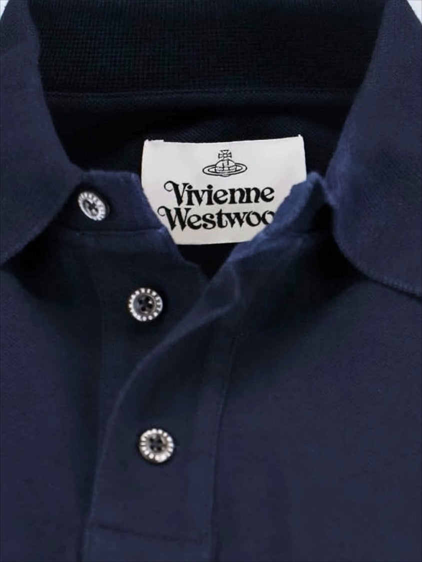 Vivienne Westwood Classic Blue Polo Shirt With Structured Collar