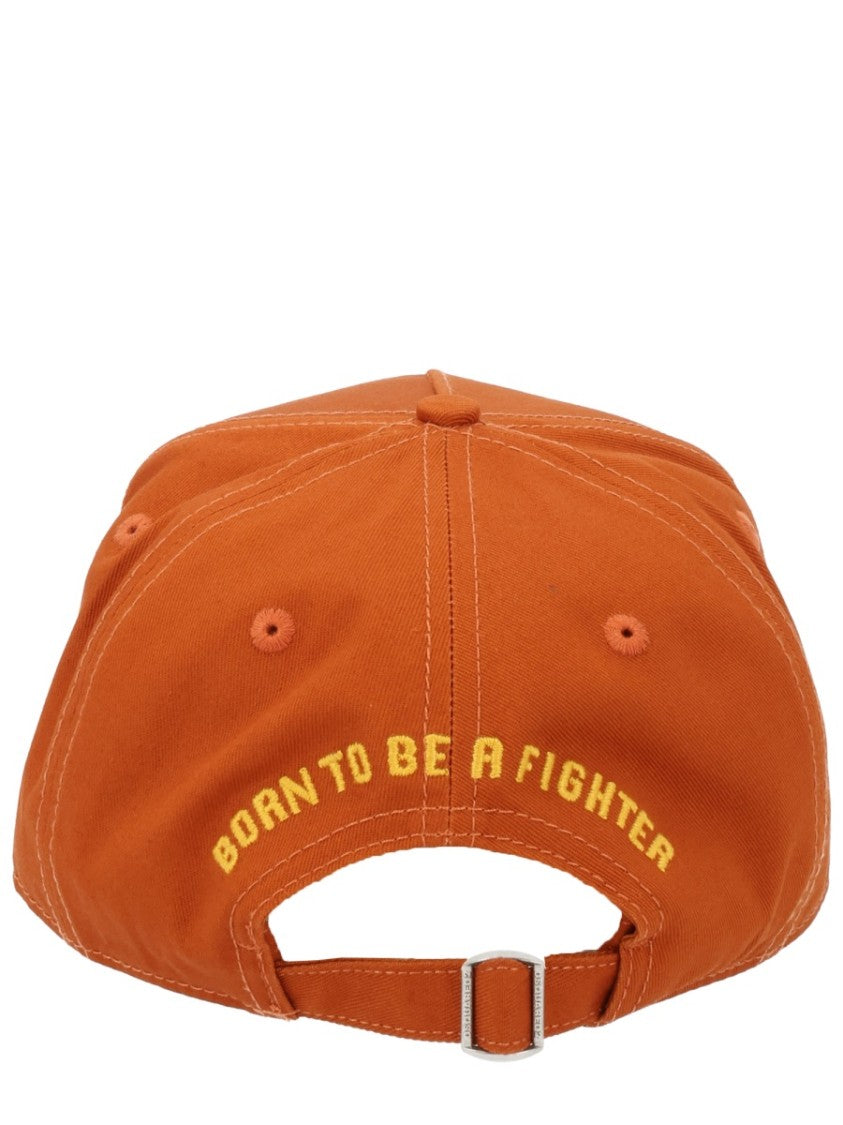 Dsquared2 Burnt Orange Cotton Baseball Hat