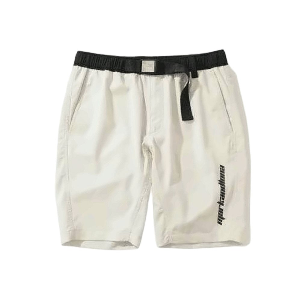 Mark&Lona Sporty White Shorts With Contrasting Waistband And Adjustable Strap