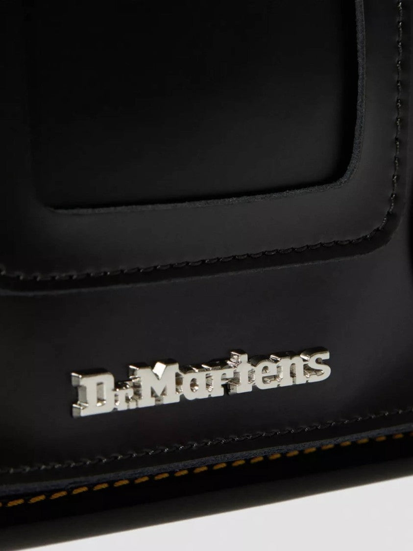 Dr. Martens Black 11`` Leather Buckle Satchel