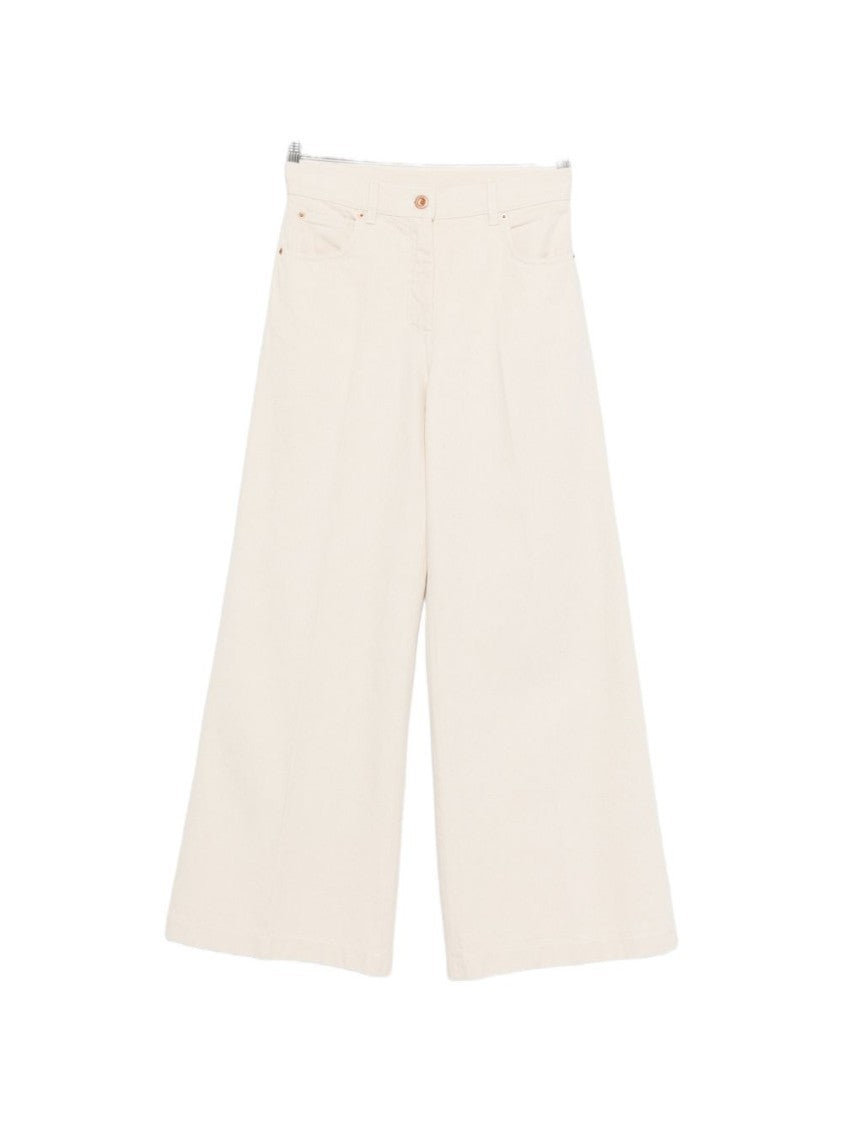 Aspesi Relaxed Fit Wide-Leg Pants With High Waist And Textured Finish