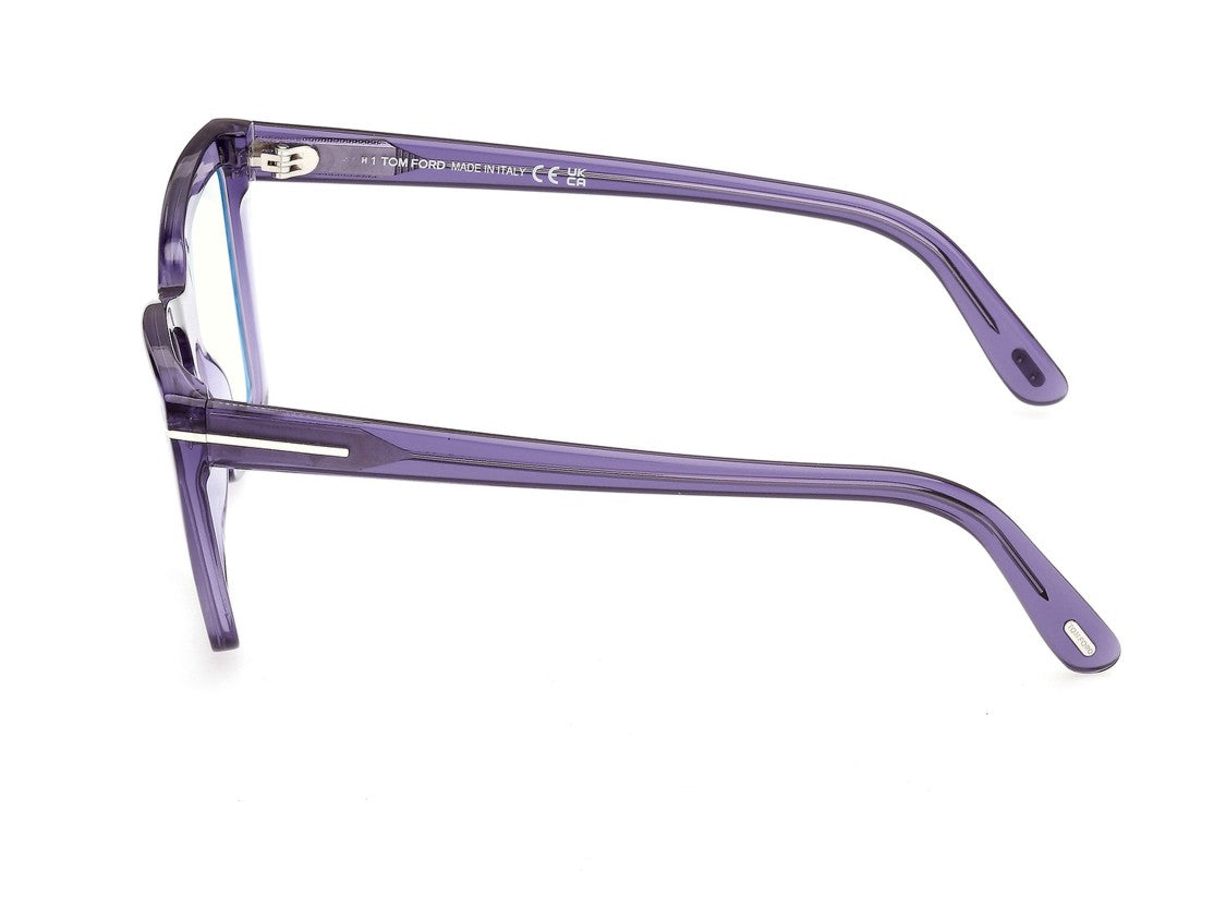 Tom Ford Ft6189-B Oversized Translucent Purple Acetate Square Eyeglasses