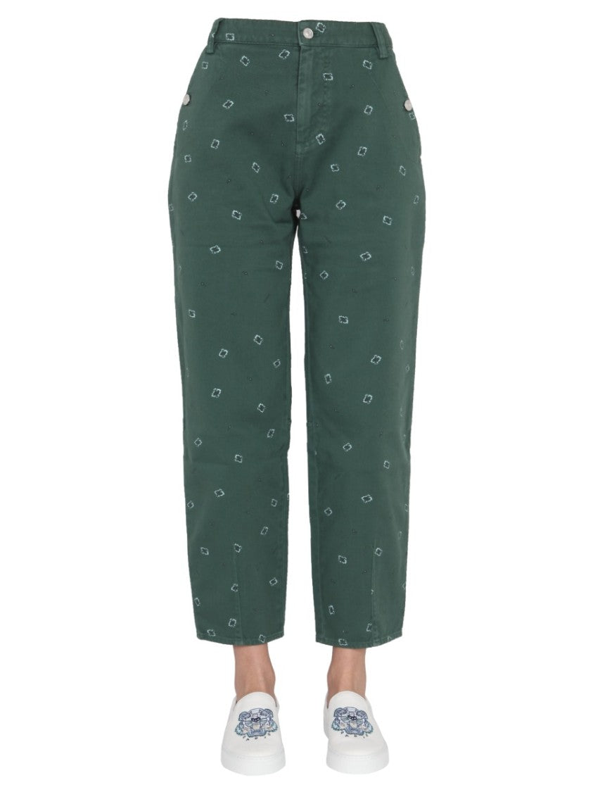 Kenzo Straight-Leg Green Pants