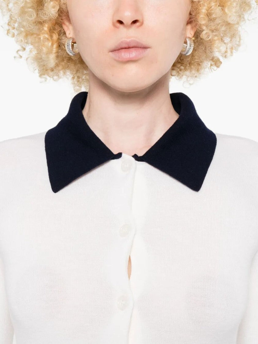 Self-Portrait Merino Wool Cardigan With Contrasting Collarsilhouette