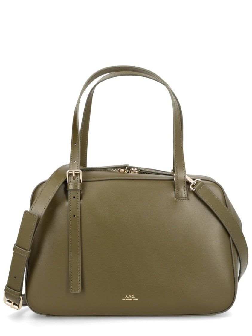 A.P.C. Virginie Smooth Leather Structured Shoulder Bag