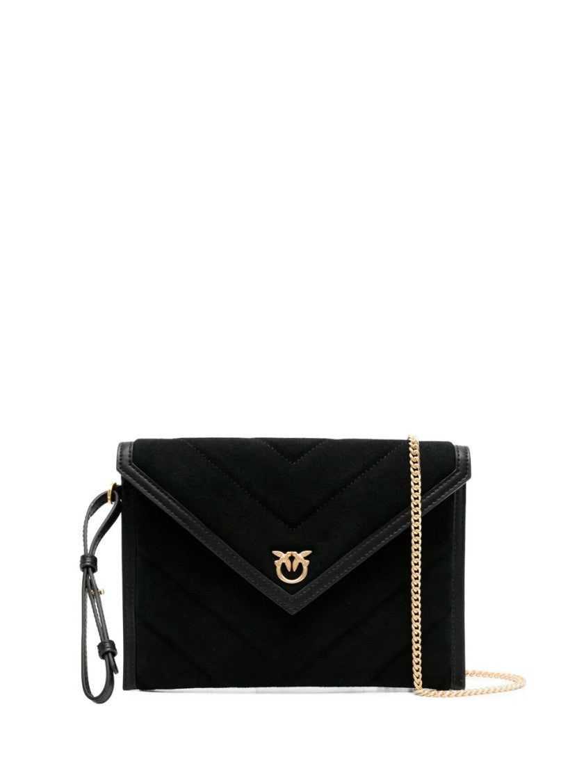 Pinko Quilted Black Bos Taurus Clutch Bag