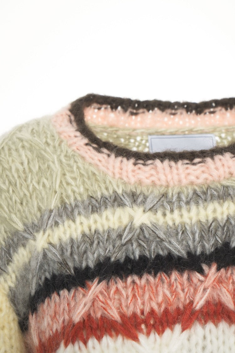 Dawn X Dare Multicolored Chunky Knit Sweater With Round Neckline