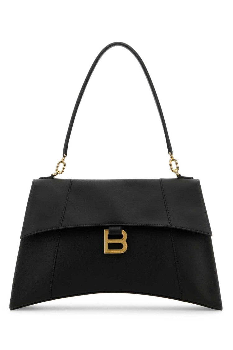Balenciaga Black Leather Hourglass Shoulder Bag