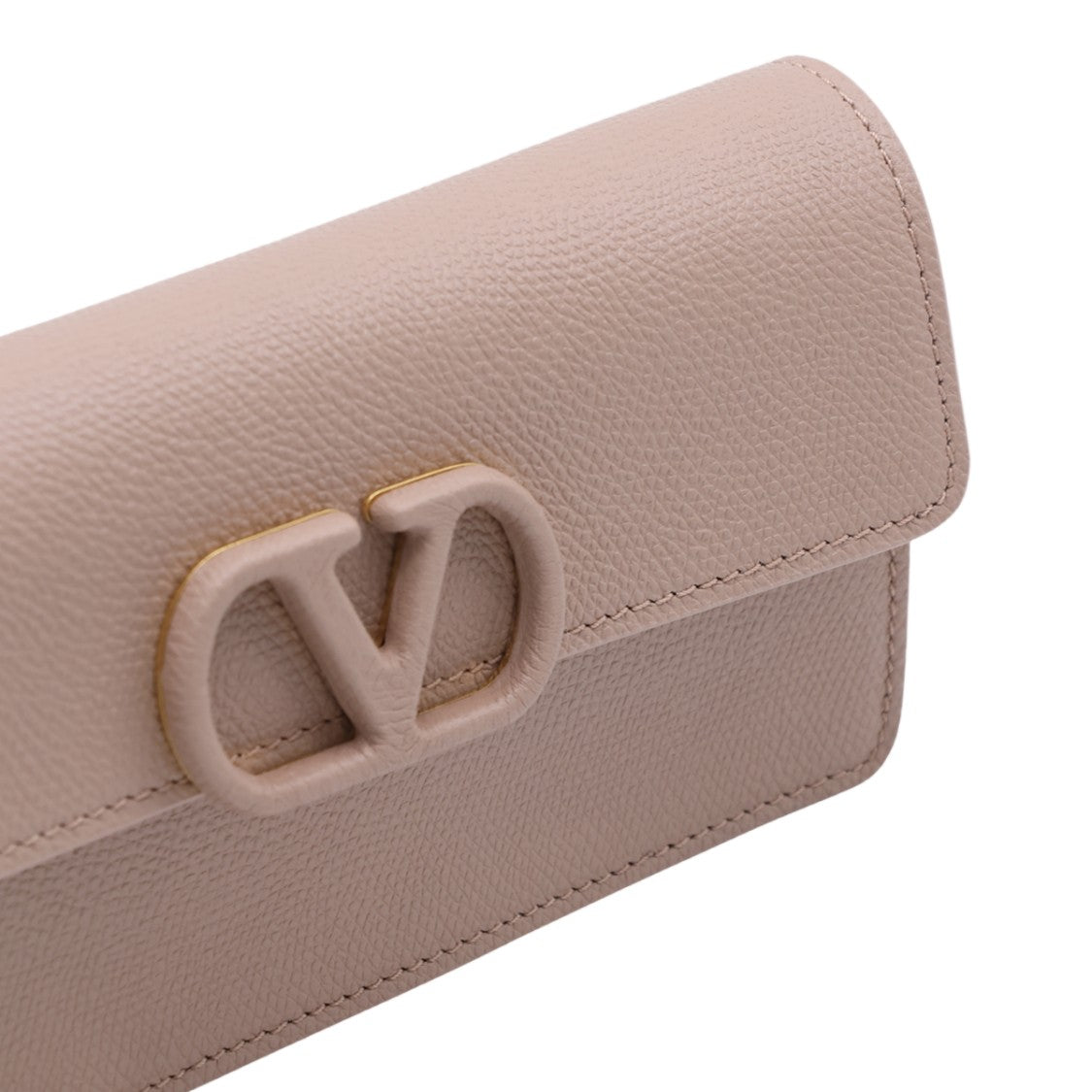 Valentino Garavani Rectangular Pebbled Leather Structured Silhouette Clutch