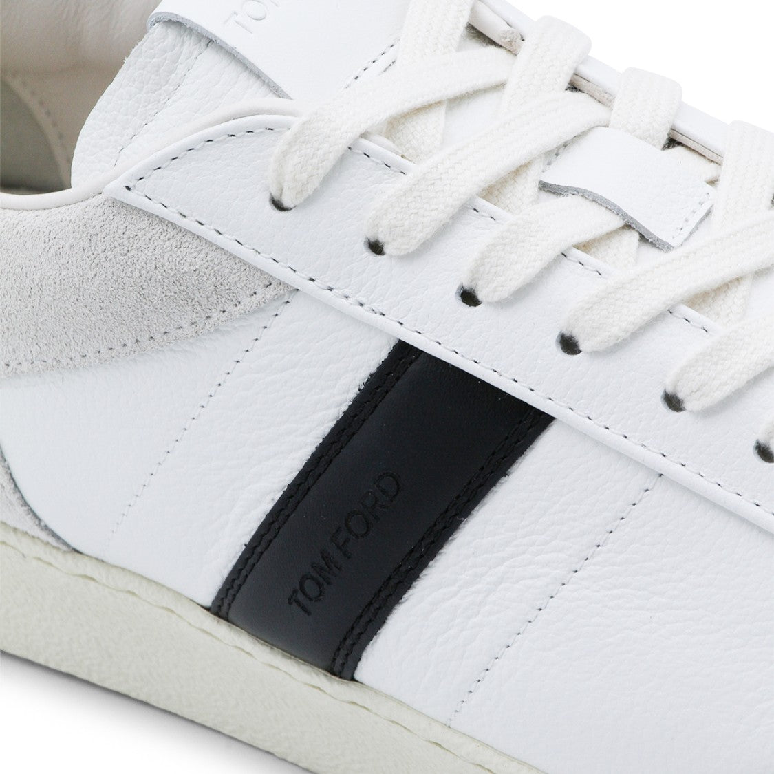 Tom Ford Round Toe White Sneakers